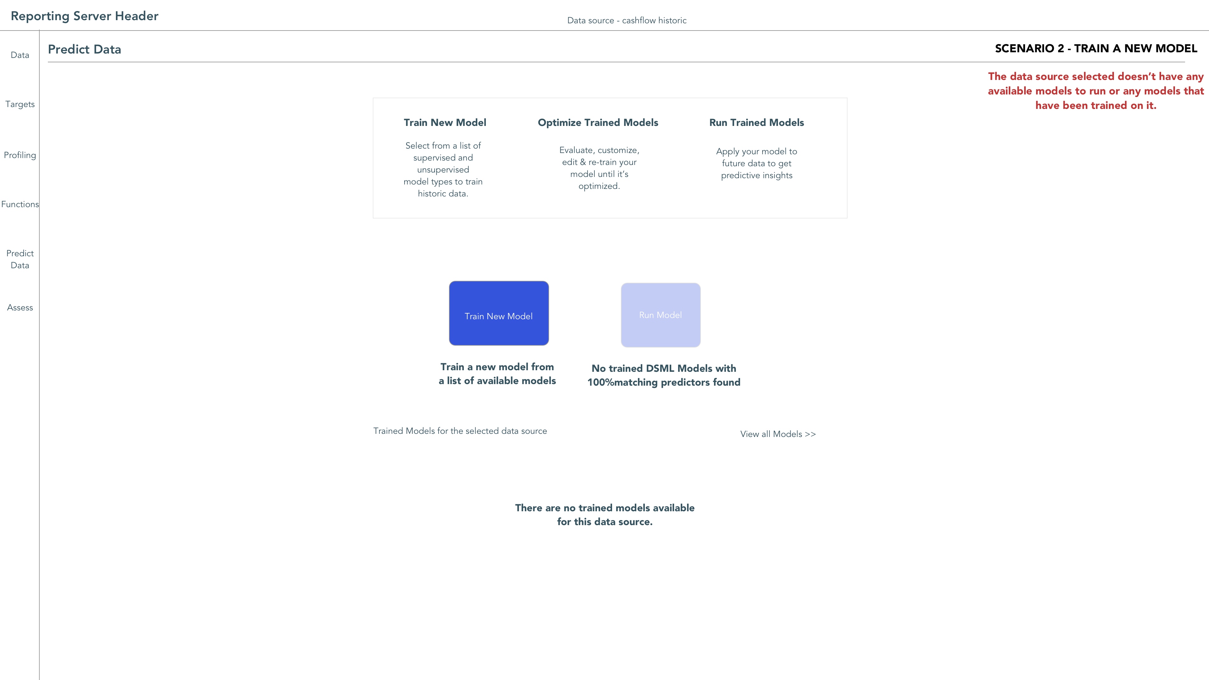 Early ML workflow wireframe